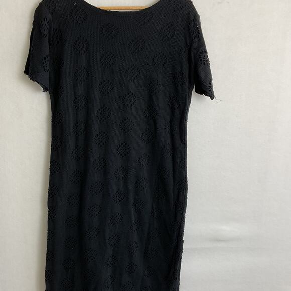 De Rotchild Plus Womens Black Open Knit Shift Dress - Picture 4 of 6